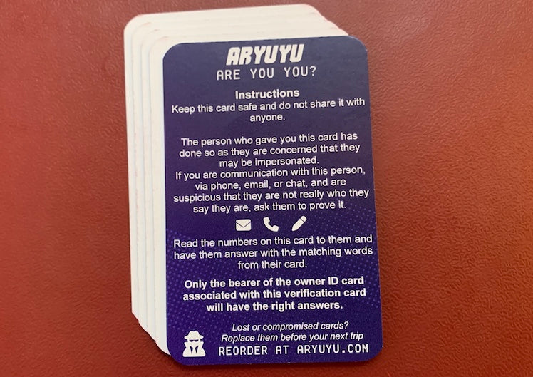 Aryuyu Identify Verification Card Set